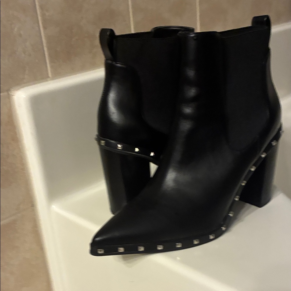 Charles David Black Ankle Booties with Studs